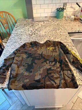 Camo Long Sleeve Tee with Yellow Logo - Levi Strauss